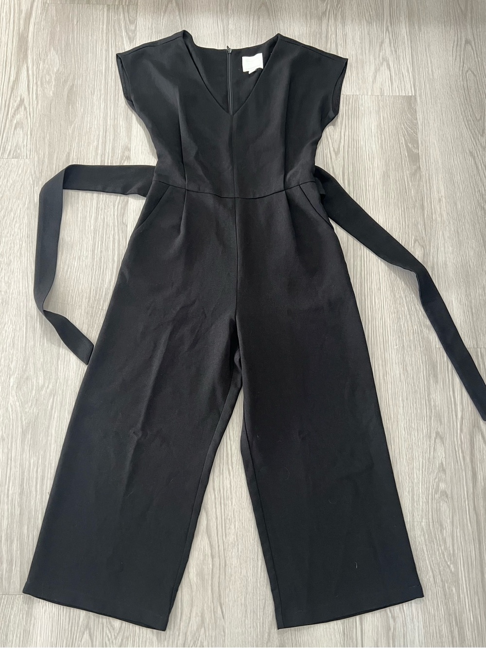 ANTHROPOLOGIE Ett:twa Sedona Jumpsuit Black Cropped Wide Leg Size XS - Picture 4 of 11